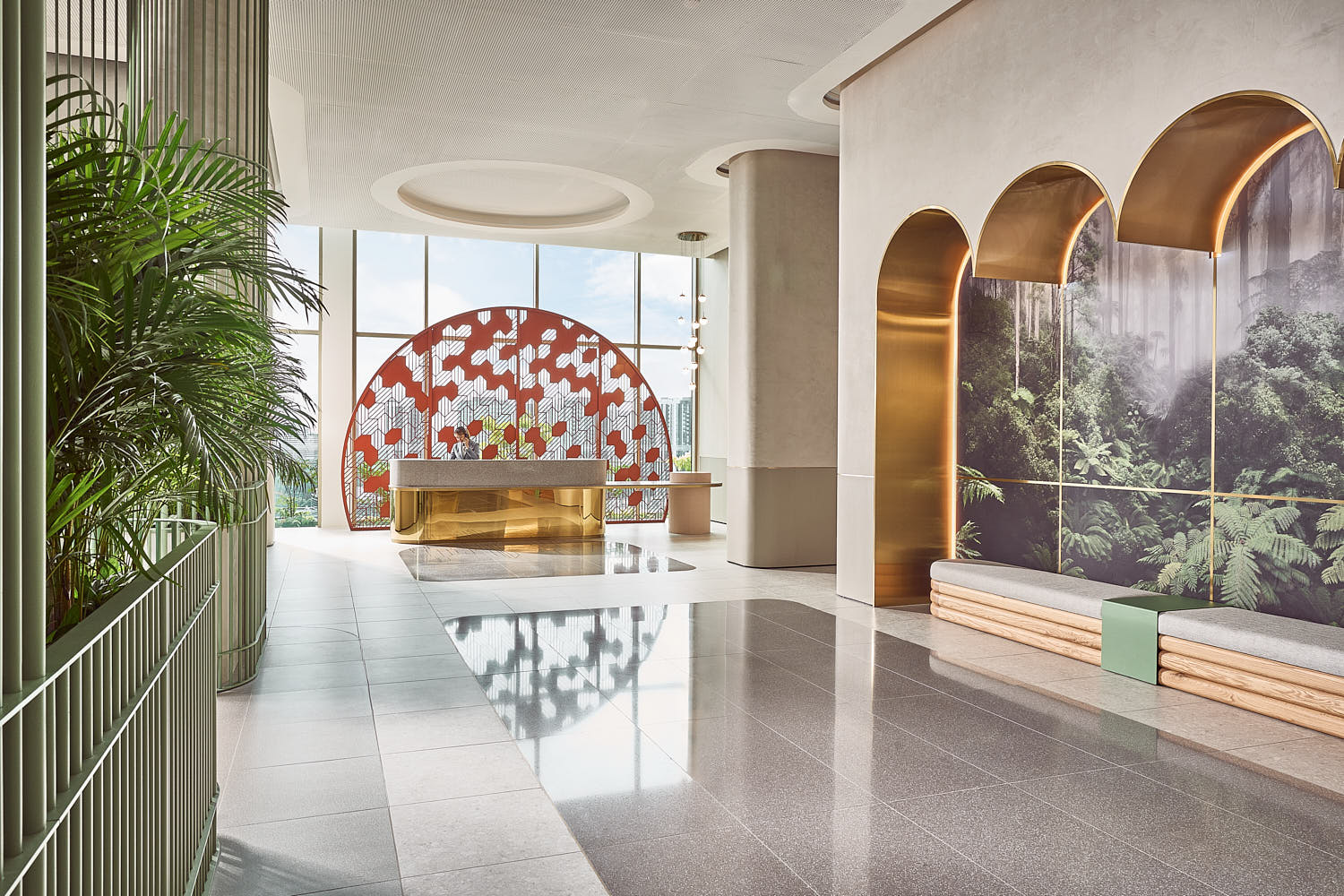 Interior of Citadines Science Park with contemporary design and inviting lobby entrance.