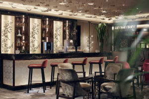 Relaxing lounge area in Rendezvous Orchard, featuring cozy seating and luxury design.