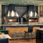 Stylish and modern restaurant interior at InterContinental with luxurious materials and contemporary design.