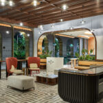 Citadines Hotel lounge with plush seating and ambient lighting.