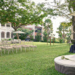 Capella outdoor wedding space featuring elegant décor, live music, and a natural landscape.