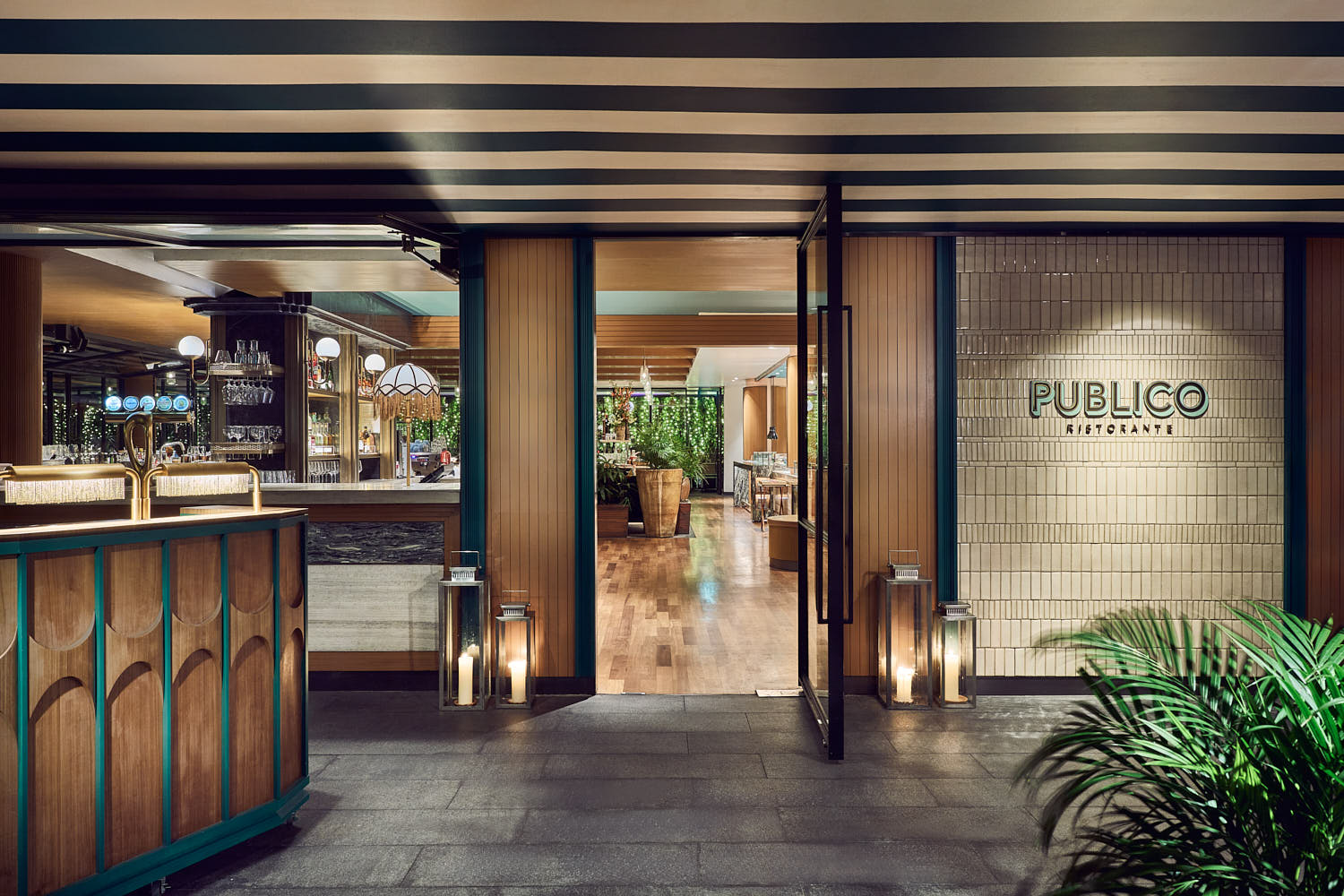 InterContinental Hotel’s open-air restaurant with cozy seating and ambient lighting.