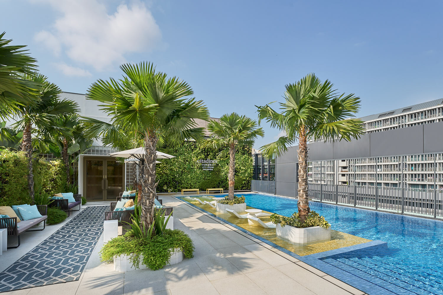 Contemporary outdoor swimming pool at Citadines Singapore, perfect for a refreshing dip under the sun.