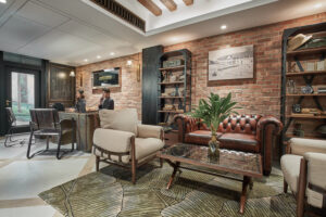 Chic and stylish lobby at The Barracks Hotel Singapore, designed for both comfort and sophistication.