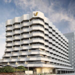 Village Hotel Katong, featuring its bold architecture in the city.