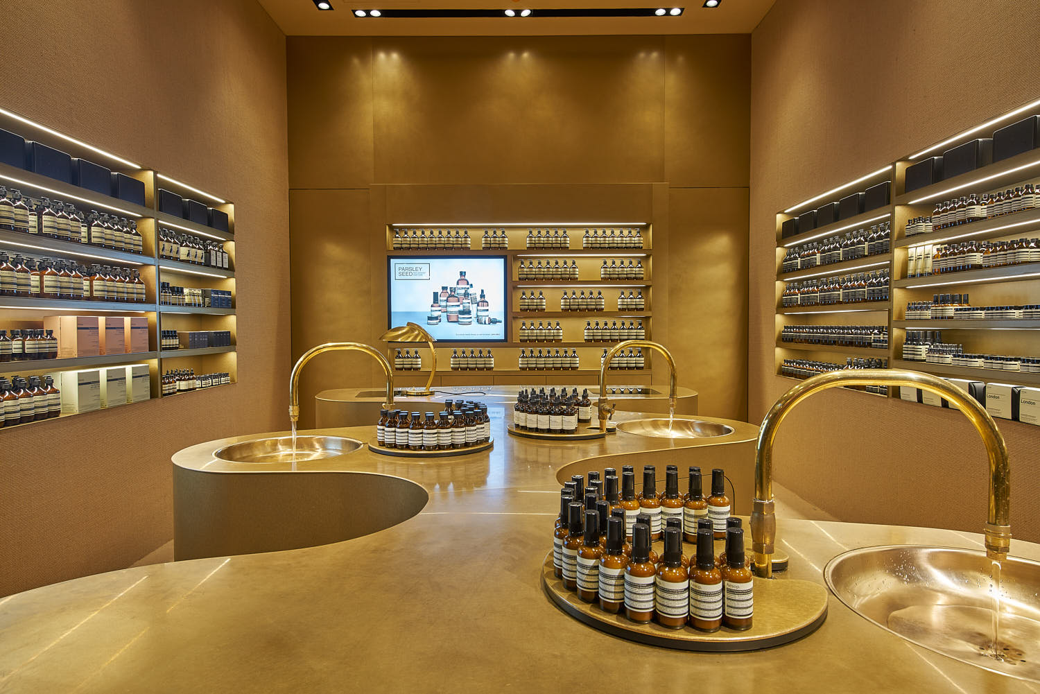 A balance of material warmth and utilitarian design.