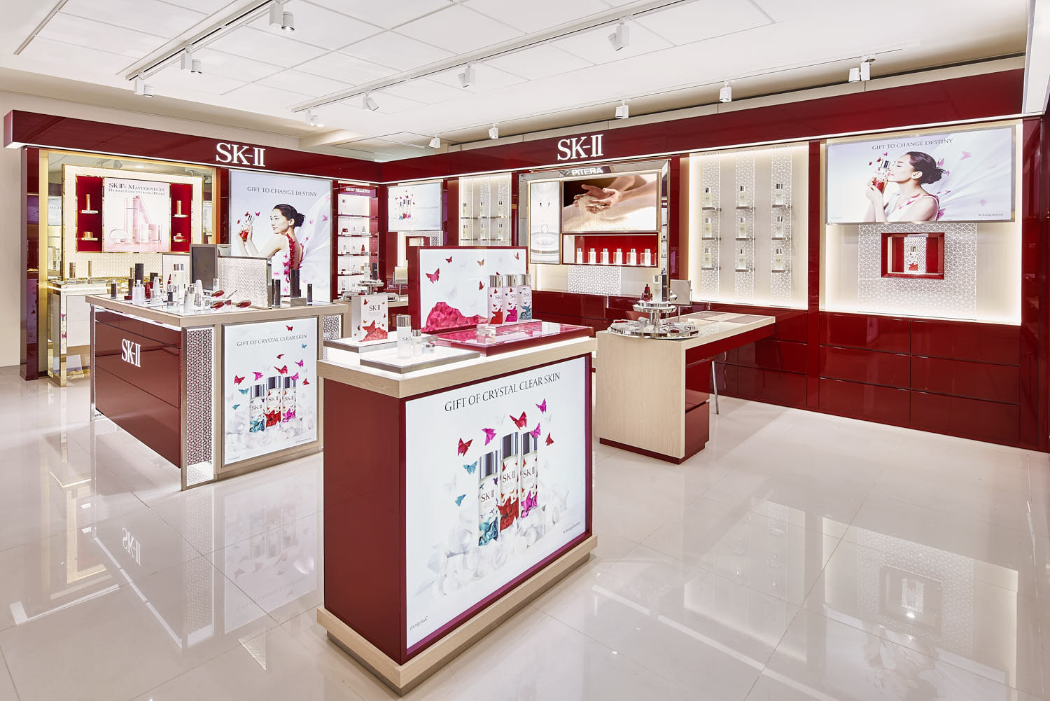 Interior image showing gloss finishes draw attention to the curated product range.